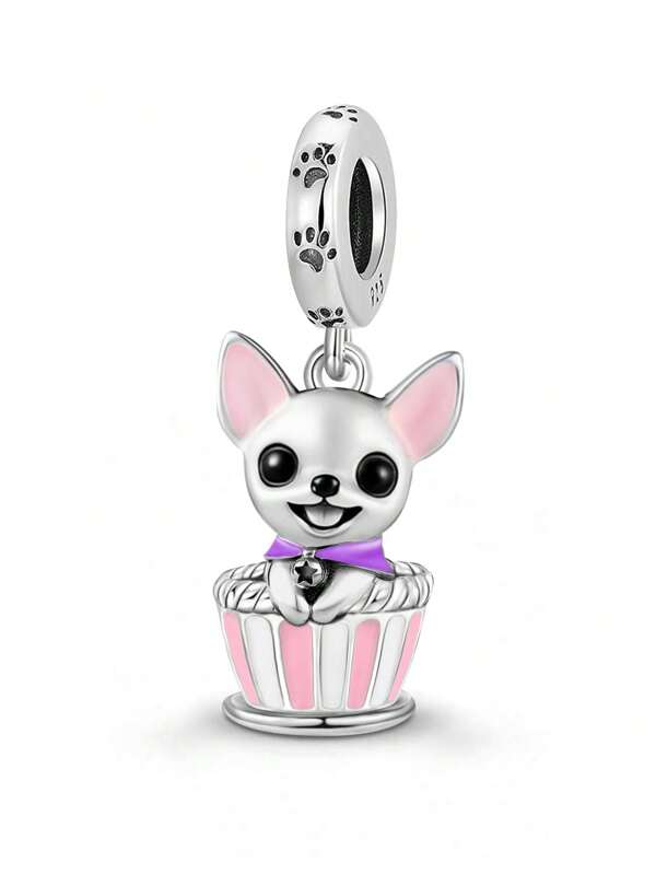 1Pc 925 Sterling Silver Pink Pig With Unicorn Horn Charms DIY Bead Fit Bracelet Fine Gift For Women Making Jewelry Pendant Suitable For Valentine's Day Christmas Eve, Back To School Essentials