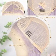 Stunning Purple Hair Synthetic Lace Front Wigs 26 Inch Pre Plucked Long Straight Hair Wigs 13X4 HD Lace Wigs Glueless Dark Purple Colored Wigs Heat Resistant Halloween Wigs Deep Purple Long Silky Straight Lace Front Wigs For Fashion Women For Daily Christmas Party Cosplay Use - Light Purple - 查看 9