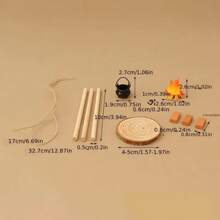 12 pièces - Décoration de chambre 12 pièces Set miniature de feu de camp et théière en bois, matériau en bois, style moderne, thème fantaisiste, convient pour la décoration intérieure et extérieure de la mini-maison