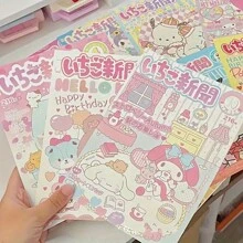 Sanrio 1Set (10pcs) Sanrio Themed Monthly Posters, Cute & Kawaii Wall Decorative Stickers For Student Dorm Room, Bedroom Room Decor Home Decor Bathroom Decor Wall Art Kitchen Home Decor Living Room Wall Paper Wall Stickers House Decor Bedroom Decor Room Decoration Stuff Living Room Decor