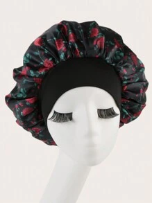 1PC Large Size Solid Hair Bonnet Silk Bonnet Satin Bonnet For Sleeping Satin Hair Bonnets, Soft Elastic Band Silk Sleep Cap, Silk Hair Wrap For Curly Hair - Multicolor - View 17