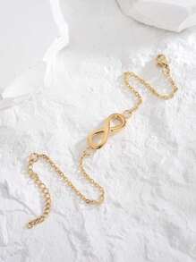 1pc Minimalist 8 Figure Stainless Steel Bracelet, Elegant Gift For Girlfriend, Suitable For Daily Wear