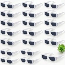 Lot 100 Pieces Square Frame Sunglasses In Y2K Style, Perfect For Gifts, Festival, Wedding, With Unisex UV Protection. - 白色 - 查看 2