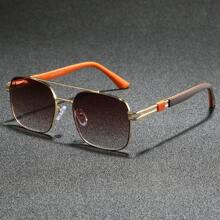 男士椭圆形金属全框太阳镜，经典复古大框太阳镜，适合户外、骑行、驾驶、钓鱼、商务聚会，是理想的礼物 - 多色 - 查看 14