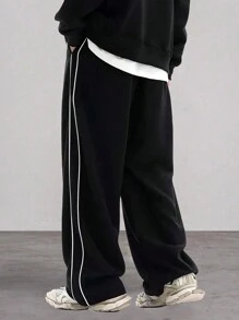 قطعة واحدة سراويل بتصميم بسيط وكاجوال للمراهق الصبي، موضة الشارع، خريف/شتاء