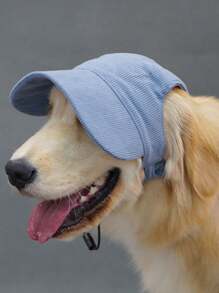 可调节狗棒球帽户外运动帽柔软透气宠物太阳帽带耳孔时尚狗猫帽子宠物用品 - 彩色 - 查看 3