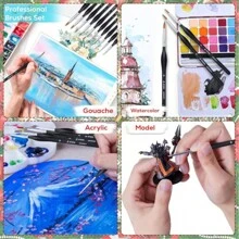 11pcs Small Fine Pointed Tip Paintbrush Set, Micro Sized Detail Paint Brushes Suitable For Acrylic, Watercolor, Oil Painting, Model