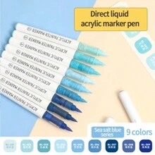 Set de 9 marqueurs de peinture acrylique, pointe souple grande capacité, macaron minimaliste, gris, marron, coloré, noir, convient pour les livres de coloriage, la peinture d'étudiants, le dessin de bandes dessinées, l'art sur papier non transparent, le graffiti DIY, les crayons de couleur, les pierres, le verre, la céramique, les métaux, 126 couleurs disponibles, indispensable pour la rentrée scolaire - Multicolore - Voir 16