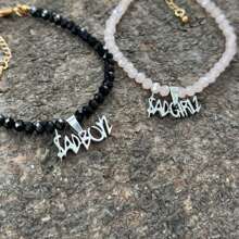 Pulseras De Pareja Junior H Acero Inoxidable - Negro - Ver 1