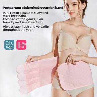 1 pieza Faja de envoltura para el vientre para el posparto para mujer - Cinturón para la cintura y el abdomen con compresión sin costuras de 360 grados para la corrección posterior al parto natural o por cesárea