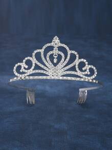 1pc Women's Casual Luxury Silver Elegant Minimalist Princess Hair Accessory, Bridal Crown