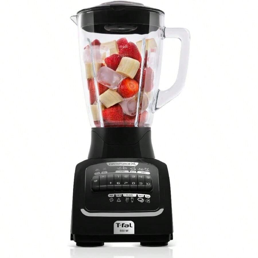 velocidades con vaso de vidrio de  litros, 550 W, con tecnología powelix y acople Carbon Drive, incluye 10 funciones, - Negro - Ver 1