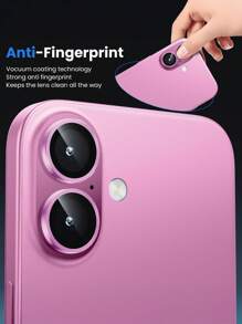 ZYONS 6片/套粉色金属相机镜头保护膜，完美贴合，圆形后置摄像头镜头盖，兼容 17 Pro Max/17 Air/16 Pro Max/16 Pro/16 Plus/16/16E/15/14/13 Mini/12/11系列 - 6pcs - 查看 7