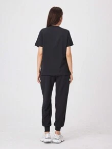 1 套护士制服，多种颜色可选，适用于医院、兽医诊所、美容院的吸湿排汗休闲手术服，V 领舒适手术服上衣和裤子