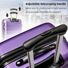 ABS Hard Shell Travel Trolley Suitcase, 4-Wheel Luggage Set, Hand Luggage 20 Inch, Purple