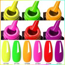 MEET ACROSS 7.3毫升荧光凝胶指甲油，红蓝霓虹色，夏季持久半永久可卸UV/LED凝胶指甲油，美甲用品，美甲DIY，家庭美甲沙龙