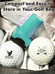 Reusable Golf Ball Stamp - ABS Golf Ball Ink Stamp, Golf Ball Marking Tool, Golf Ball Identification, Golf Ball Ink Stamp, Suitable For Golfers - Green - View 1