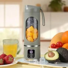 1 Piece, USB Rechargeable Portable Fruit Juicer, For Smoothie And Milkshake Making, Mini Ice Crusher, Three Modes, Digital Display, 10 Blades,15.22oz, Easy To Clean, Great For Traveling, Fresh Juice, Portable Cups,Battery Capacity: 1300mAh. - Multicolor - View 13