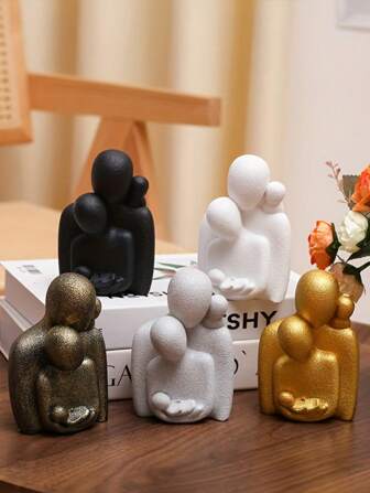 1/5 件树脂抽象情侣极简主义现代创意艺术装饰品适用于客厅、书架、电视柜、家居装饰，金色、白色、黑色、灰色、古铜色，是送给家人和朋友的绝佳礼物