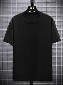 Men's Crew Neck Short Sleeve Traditional Turtle Graphic T-Shirt - Black - View 3