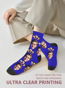 1 Pair Custom Face Socks, Custom Photo Sock, Custom Printed Socks, Personalized Funny Face Socks, Custom Picture Socks, Put Any Face On The Socks, Anniversary Gift, Valentine Gift, Birthday Gift