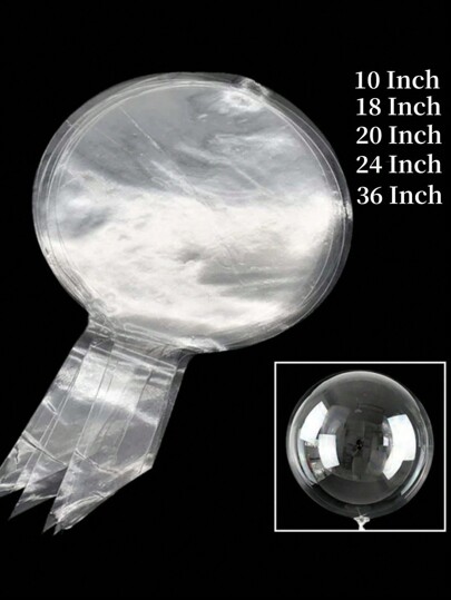3/10 piezas Globos de burbujas transparentes de 10-24 pulgadas, globos de aire inflables transparentes para helio, decoración para bodas, cumpleaños y fiestas
