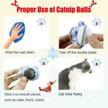 Catnip Ball Toys For Indoor Cats Wall, 3 Pack Rotatable Catnip Wall Balls Cat Nips Cats Kitty Toys Indoor Interactive Cat Lick Catnip Ball Pet Christmas Toy For Teeth Cleaning Dental Catnip Toys Ball - 彩色 - 查看 2