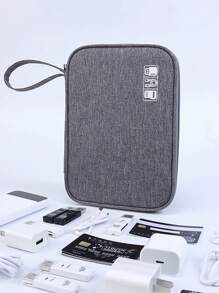 1pc/Electronics Accessories Storage Bag, Universal Portable Travel Electronic Organizer Bag For Phone, Cable, Coin, Jewelry, Makeup, Power Bank, Mouse, Charger, Data Cable, Pen, Hard Drive, Protective Cover