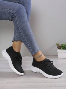 Women's Fashionable Bohemian Style Thick Sole Super Light Non-Slip Breathable Casual Sneakers, Women's Outdoor Running Shoes
