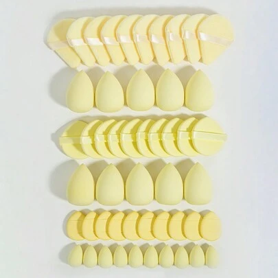 5/10/20/30/40/50/60/80/100个装美妆蛋套装，包含：10个液体粉底海绵 + 10个迷你液体粉底海绵 + 10个三角形散粉扑（用于散粉和定妆） + 10个气垫粉扑（用于面部彩妆） + 10个迷你气垫粉扑（用于遮瑕），适用于化妆、家居装饰、梳妆台、旅行、卧室、化妆配件、粉扑、美妆蛋，价格实惠，圣诞礼物，化妆品，化妆工具，超值，礼品，女士礼物，圣诞礼物