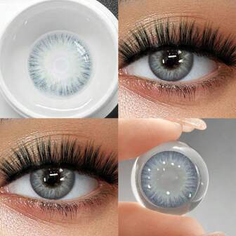 1 Pair Of Eye Makeup Colored Contact Lenses, Brown Color, Annual Replacement, 14.5mm Beauty Contact Lenses For Makeup Halloween Costume Cosplay