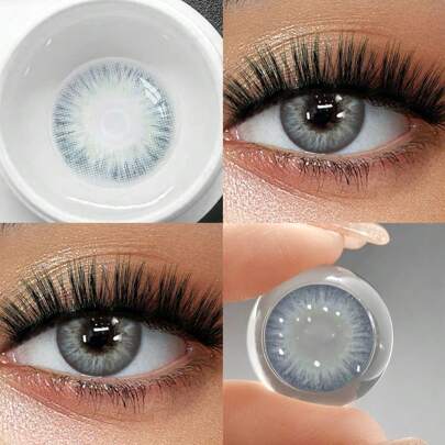 1 Pair Of Eye Makeup Colored Contact Lenses, Brown Color, Annual Replacement, 14.5mm Beauty Contact Lenses For Makeup Halloween Costume Cosplay