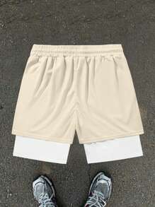 男士印花休闲运动舒适短裤，夏威夷风 - 彩色 - 查看 3