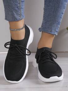 Women's Fashionable Bohemian Style Thick Sole Super Light Non-Slip Breathable Casual Sneakers, Women's Outdoor Running Shoes
