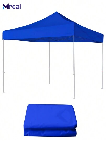 MaderaReal Toldo superior de tela Oxford, 3 x 3 m, cuadrado azul, Repuesto De Lona Para Toldo Impermeable, Velas de Sombra y Redes, Las cuatro esquinas superiores tienen cuerdas de cinta azul en el interior para reforzar y evitar el viento, adecuado para exteriores, jardines y patios(No incluye marco)