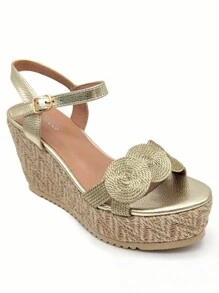 Summer Fashion Resort Style Woven Wedge Sandals Stylish Sandals Summer Sandals For Women