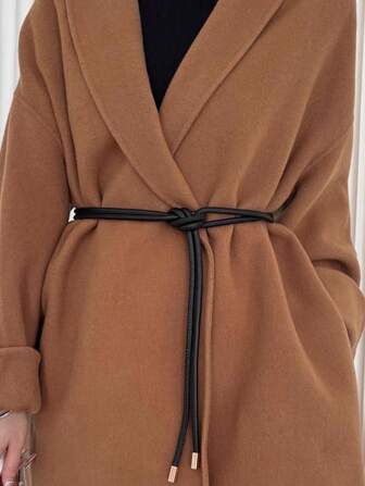 1 件女士时尚百搭简约 PU 腰带，适合休闲夹克、外套、连衣裙、夏季毛衣、学校