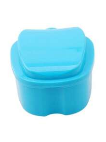 1 pièce Boîte de bain portable pour soins dentaires pour prothèses, nettoyage de fausses dents avec filet d'égouttage suspendu. Boîte de rangement pour le bain des fausses dents, en forme de pomme avec filtre à mailles - support de prothèse transparent et boîte de rangement pour des soins bucco-dentaires faciles
