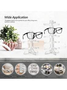2 piezas Soporte para gafas de sol, estantería de exhibición de gafas de 5 niveles, estantería de exhibición de gafas transparente para almacenamiento y exhibición de gafas