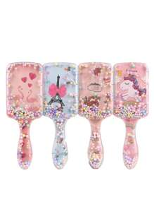3pcs Cartoon Children's Comb, Square Transparent Comb, Smooth Hair Comb, Scalp Massage Comb, Bubble Ball Plastic Comb(Random Style) - Multicolor - View 6