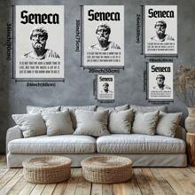 Seneca Quote On Life And Time Large Wooden Framed Wall Art Home Decor Canvas Painting- For Bedroom, Bathroom, Living Room, Office, Kitchen, Holiday Gift- 1pc - Multicolor - View 3