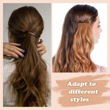 4 piezas de Elegantes pinzas de pelo lineales clásicas a presión para mujer, pinzas de pelo para coleta