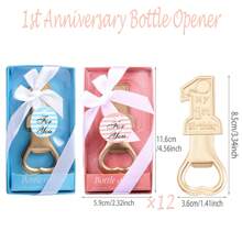 12 sztuk Złoty Kolor 1. Urodziny Otwieracze Do Butelek, Nadaje Się Na Prezent Urodzinowy Rocznicy, 1. Rocznica, Ujawnienie Płci I Preferencji Imprezy, Urodziny, Okazje Do Dawania Prezentów, Prezent Na Walentynki, Artykuły Kuchenne I Barowe, Upominki Na Imprezę, Dekoracje Pamiątkowe