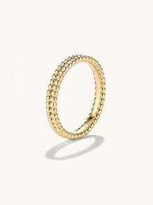 Eleganter, einzigartiger Designer Doppelschicht-Perlenring, minimalistisch, 925er Sterlingsilber-Ring für Frauen, für den täglichen Gebrauch, wasserfest, hochwertig