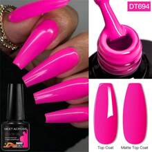 MEET ACROSS 7.3毫升荧光凝胶指甲油，红蓝霓虹色，夏季持久半永久可卸UV/LED凝胶指甲油，美甲用品，美甲DIY，家庭美甲沙龙