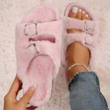 Women's Flat Cork Footbed Sandal With Comfort Cork Footbed Wide Widths Available - Pink - View 3