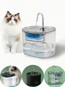 1pc 2.2L Large Capacity Transparent Automatic Filtered Cat/Dog Lover Gift And Dog/Cat Mom Love Water Dispenser, Stainless Steel Faucet To Attract Cat Lover Gift And Cat Mom Loves/Dog Lover Gift And Dog Mom Loves To Drink, Super Quiet Pump, Suitable For Small/Medium Cat/Dog Lover Gift And Dog/Cat Mom Loves, Motion Sensor & Filter Cartridge Available