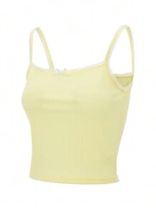 Women's Summer Fashion Cami Tops Sleeveless Open Neck Solid Color Camisole Vests