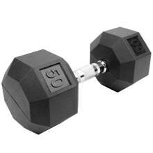 Mancuerna hexagonal recubierta de goma XPFitness, 50 Lb