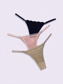 Sexy Adjustable Heart Panties Double Thread And Lace Resale Thong Lingerie Wholesale Women's Intimate Fashion - 紅色 - 查看 4